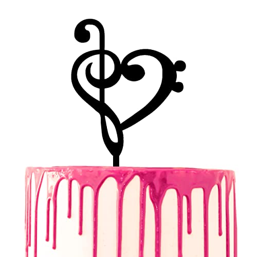 CARISPIBET cake topper musical clefs make heart-shaped acrylic wedding cake topper thematic decoration von CARISPIBET