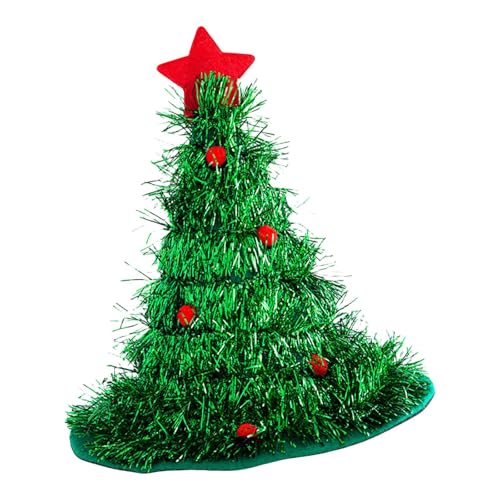 CARISSETT Leuchtender Weihnachtsbaumhut für Festival, Familientreffen, Party, glitzernde Weihnachtsmannmütze, Urlaubskappen, Haus-dekorative Kappen von CARISSETT