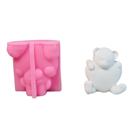 Gestrickte Herzbär Silikonkerzenformen Für Epoxidharz Kerzenseife Schokolade Schokoladen Fondant Bonbonzement Ton Silikonformen von CARISSETT