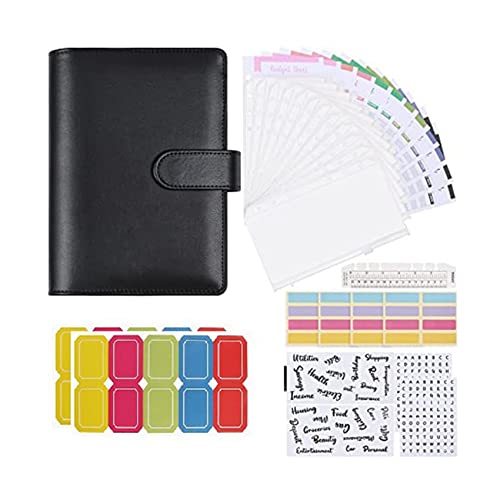 CARMIN A6 PU Leder Notebook Binder Budget Planung Notizblock 6 Ring Buch Abdeckung A6 Binder für Geld Sparende UmschläGe Schwarz CARMIN A6 PU Leder Notebook Binder Budget Planung Notizblock 6 Ring Buch Abdeckung A6 Binder für Geld Sparende UmschläGe Schwarz von CARMIN