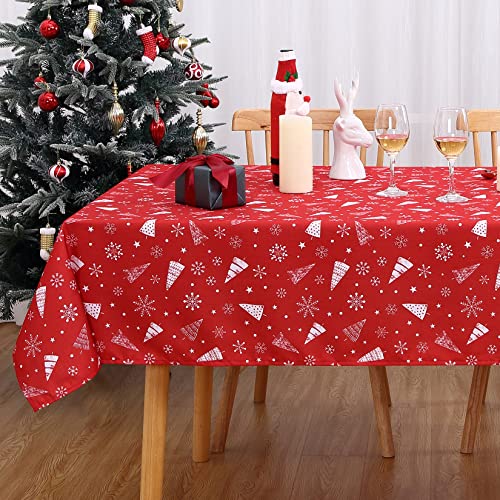 CAROMIO Tischdecke Abwaschbar Weihnachtstischdecken Rechteckige Tischdecke Wasserfeste Tischdecke für Home Restaurant Party,138x275cm von CAROMIO