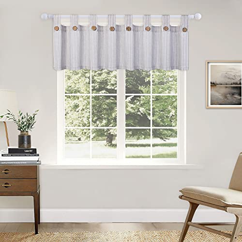 CAROMIO Scheibengardine Leinen Optik Bistrogardine Kurzgardinen Küchenvorhang Blickdichte Gardine Café Scheibengardine mit Schlaufen Grau,137x38cm CAROMIO Scheibengardine Leinen Optik Bistrogardine Kurzgardinen Küchenvorhang Blickdichte Gardine Café Scheibengardine mit Schlaufen Grau,137x38cm von CAROMIO
