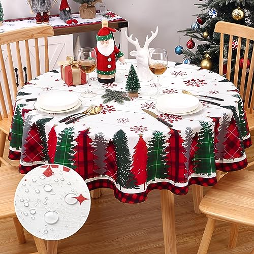 CAROMIO Weihnachtstischdecke mit Kiefernaufdruck, Holzmaserung, 152,4 cm, rund CAROMIO Weihnachtstischdecke mit Kiefernaufdruck, Holzmaserung, 152,4 cm, rund von CAROMIO