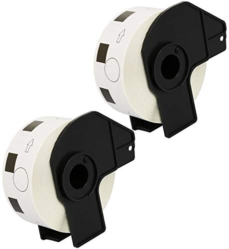 2 x DK11218 24mm x 24mm Runde-Etiketten (1000 Stück/Rolle) kompatibel für Brother P-Touch QL-500 QL-550 QL-560 QL-570 QL-700 QL-710W QL-720NW QL-800 QL-810W QL-820NWB QL-1050 QL-1100 QL-1110NWB von CARTRIDGES KINGDOM