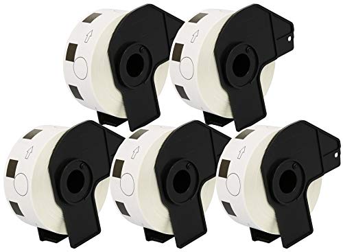 5 x DK11218 24mm x 24mm Runde-Etiketten (1000 Stück/Rolle) kompatibel für Brother P-Touch QL-500 QL-550 QL-560 QL-570 QL-700 QL-710W QL-720NW QL-800 QL-810W QL-820NWB QL-1050 QL-1100 QL-1110NWB von CARTRIDGES KINGDOM