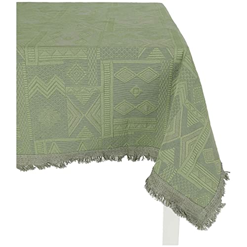 Casatessile Jacquard-Tischdecke in mexikanischem Stil quadratisch 140x140 cm - Verde SALVIA von Casatessile