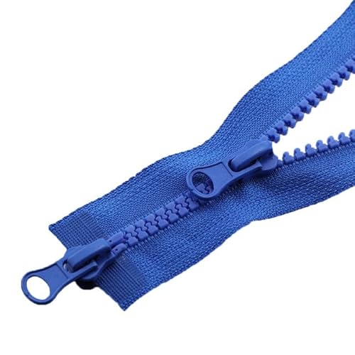 CasCab 2-teilig #5 140cm Zwei-Wege-Trennreißverschlüsse (offener Reißverschluss) für das Nähen von Mänteln Jacke Reißverschluss, blau geformte Harz-Reißverschlüsse Bulk von CASCAB
