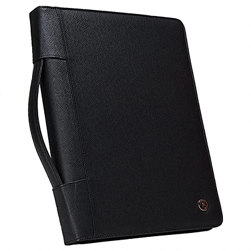 Case-it PAD-40 Executive Reißverschluss-Padfolio mit abnehmbarem 3-Ringordner und Schreibblock in Briefgröße, Schwarz von Case-it