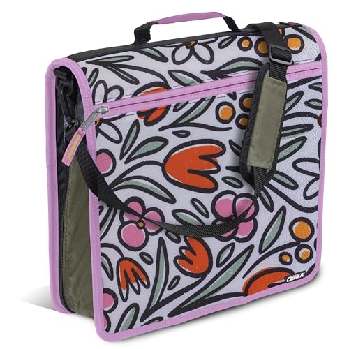 Case-it Mighty D-146-FUN D-146-FUN Ordner mit Reißverschluss, 7,6 cm O-Ring mit 5-farbigen Reitern, erweiterbarer Aktenordner und Schultergurt und Griff, D-146-FUN Blumen Case-it Mighty D-146-FUN D-146-FUN Ordner mit Reißverschluss, 7,6 cm O-Ring mit 5-farbigen Reitern, erweiterbarer Aktenordner und Schultergurt und Griff, D-146-FUN Blumen von Case-it