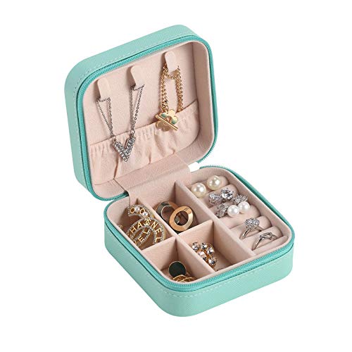 CASEGRACE Reise-Schmucketui, kleine Schmuckschatulle, tragbarer Schmuck-Organizer, Display-Aufbewahrungskoffer für Ringe, Ohrringe, Halsketten, Armband, Geschenk für Frauen und Mädchen, Blau CASEGRACE Reise-Schmucketui, kleine Schmuckschatulle, tragbarer Schmuck-Organizer, Display-Aufbewahrungskoffer für Ringe, Ohrringe, Halsketten, Armband, Geschenk für Frauen und Mädchen, Blau von CASEGRACE