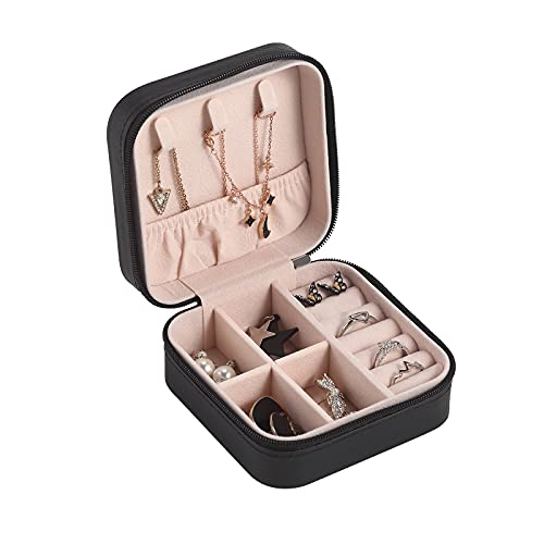 CASEGRACE Reise-Schmucketui, kleine Schmuckschatulle, tragbarer Schmuck-Organizer, Display-Aufbewahrungskoffer für Ringe, Ohrringe, Halsketten, Armband, Geschenk für Frauen und Mädchen, schwarz CASEGRACE Reise-Schmucketui, kleine Schmuckschatulle, tragbarer Schmuck-Organizer, Display-Aufbewahrungskoffer für Ringe, Ohrringe, Halsketten, Armband, Geschenk für Frauen und Mädchen, schwarz von CASEGRACE