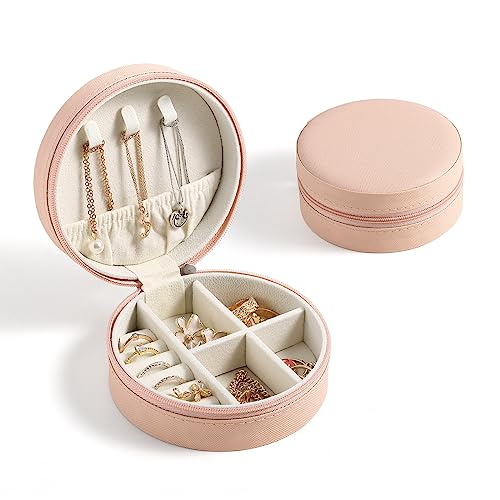 CASEGRACE Reise-Schmucketui, kleine Schmuckschatulle für Damen, tragbarer Mini-Schmuck-Organizer, Vitrine mit Reißverschluss für Ringe, Ohrringe, Halsketten, Armbänder, Aufbewahrung, Rosa CASEGRACE Reise-Schmucketui, kleine Schmuckschatulle für Damen, tragbarer Mini-Schmuck-Organizer, Vitrine mit Reißverschluss für Ringe, Ohrringe, Halsketten, Armbänder, Aufbewahrung, Rosa von CASEGRACE