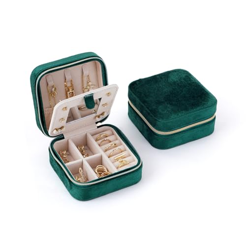 CASEGRACE Reise-Schmuckkästchen, Plüsch-Samt-Schmuckschatulle, kleiner Schmuck-Reise-Organizer, Präsentation, Ringe, Halsketten, Armbänder, Ohrringe, Aufbewahrungsbox für Damen und Mädchen, CASEGRACE Reise-Schmuckkästchen, Plüsch-Samt-Schmuckschatulle, kleiner Schmuck-Reise-Organizer, Präsentation, Ringe, Halsketten, Armbänder, Ohrringe, Aufbewahrungsbox für Damen und Mädchen, von CASEGRACE
