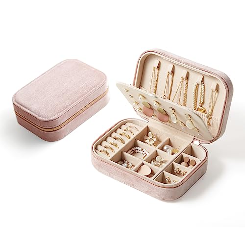 CASEGRACE Reise-Schmuckschatulle aus Plüschsamt, tragbarer Schmuckkoffer für Frauen und Mädchen, doppellagiger Schmuck-Organizer für Halsketten, Ohrringe, Ringe, Armband, Reisezubehör, Geschenke, Rosa CASEGRACE Reise-Schmuckschatulle aus Plüschsamt, tragbarer Schmuckkoffer für Frauen und Mädchen, doppellagiger Schmuck-Organizer für Halsketten, Ohrringe, Ringe, Armband, Reisezubehör, Geschenke, Rosa von CASEGRACE