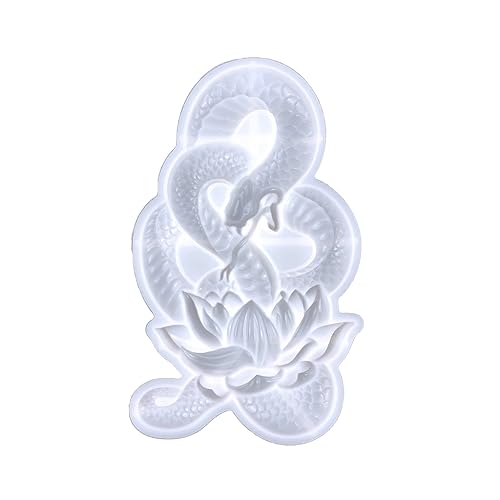 CASNO Lotusform mit Schlangen-Motiv, zum Aufhängen an der Wand, Ornament, Epoxidharz, Wohnzimmer, Wanddekoration, Desktop, Spirituosenschlange, Basteln, Silikonform von CASNO