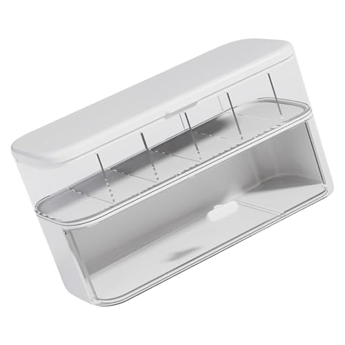 CASOME Transparente Kabelbox Mit Zwei Fächern Fürs Homeoffice, Kabel- Und Leitungsaufbewahrung Mit Mehreren Fächern, Schreibtisch-Elektronik-Management, Tragbar Und Langlebig(Bianco) von CASOME