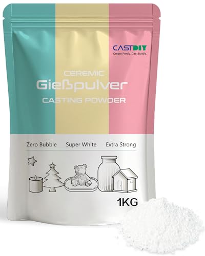 CASTDIY Gießpulver 1 kg, Blasenfrei, Extraweiß, Extrahart, Geruchlos, Gipsgießpulver für Silikonformen, Schnelle Entformung in 30 Minuten, Geeignet für Kunsthandwerk, Ornamente, Gipsstatuen, DIY CASTDIY Gießpulver 1 kg, Blasenfrei, Extraweiß, Extrahart, Geruchlos, Gipsgießpulver für Silikonformen, Schnelle Entformung in 30 Minuten, Geeignet für Kunsthandwerk, Ornamente, Gipsstatuen, DIY von CASTDIY
