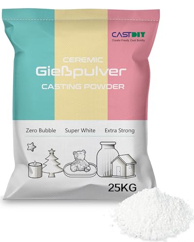 CASTDIY Gießpulver 25 kg, Blasenfrei, Extraweiß, Extrahart, Geruchlos, Gipsgießpulver für Silikonformen, Schnelle Entformung in 30 Minuten, Geeignet für Kunsthandwerk, Ornamente, Gipsstatuen, DIY CASTDIY Gießpulver 25 kg, Blasenfrei, Extraweiß, Extrahart, Geruchlos, Gipsgießpulver für Silikonformen, Schnelle Entformung in 30 Minuten, Geeignet für Kunsthandwerk, Ornamente, Gipsstatuen, DIY von CASTDIY