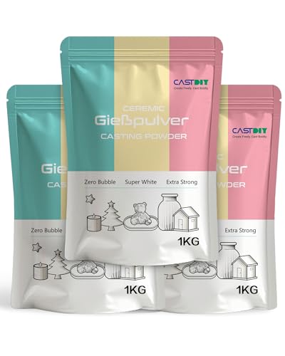CASTDIY Gießpulver 3 kg, Blasenfrei, Extraweiß, Extrahart, Geruchlos, Gipsgießpulver für Silikonformen, Schnelle Entformung in 30 Minuten, Geeignet für Kunsthandwerk, Ornamente, Gipsstatuen, DIY CASTDIY Gießpulver 3 kg, Blasenfrei, Extraweiß, Extrahart, Geruchlos, Gipsgießpulver für Silikonformen, Schnelle Entformung in 30 Minuten, Geeignet für Kunsthandwerk, Ornamente, Gipsstatuen, DIY von CASTDIY