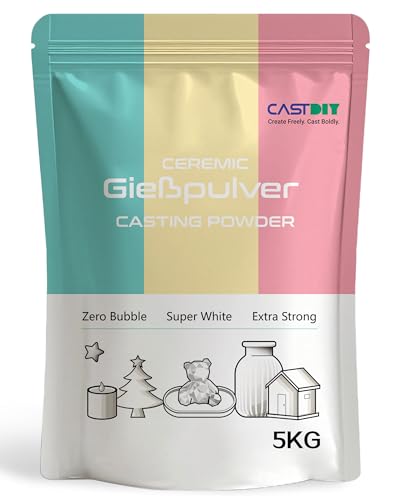 CASTDIY Gießpulver 5 kg, Blasenfrei, Extraweiß, Extrahart, Geruchlos, Gipsgießpulver für Silikonformen, Schnelle Entformung in 30 Minuten, Geeignet für Kunsthandwerk, Ornamente, Gipsstatuen, DIY CASTDIY Gießpulver 5 kg, Blasenfrei, Extraweiß, Extrahart, Geruchlos, Gipsgießpulver für Silikonformen, Schnelle Entformung in 30 Minuten, Geeignet für Kunsthandwerk, Ornamente, Gipsstatuen, DIY von CASTDIY