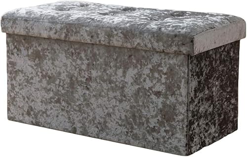 CATANK Aufbewahrungshocker, Sitztruhe, zusammenklappbar, faltbar, Pannesamt, für Spielzeug und Schuhaufbewahrung, Poufee-Sitz, Fußstütze, C 76x38x38cm (30x15x15) von CATANK