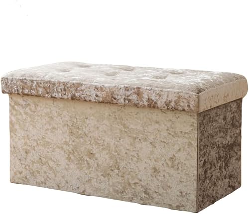 CATANK Aufbewahrungshocker, Sitztruhe, zusammenklappbar, faltbar, Pannesamt, für Spielzeug und Schuhaufbewahrung, Poufee-Sitz, Fußstütze, a 76x38x38cm (30x15x15) von CATANK