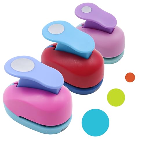 CATELL 3 Stück Stanzer Rund, Stanzer Kreis Motivstanzer Rund Kreisstanzer Papierstanzer Motivlocher Stanzer Set für DIY Scrapbooking Grußkarten Basteln Geschenkanhänger (9mm 15mm 25mm) von CATELL