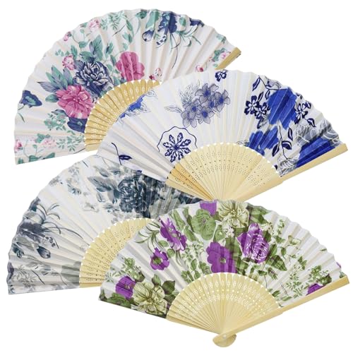 CATELL 4 Stück Handheld Faltfächer Faltbare Fächer Handfächer Bambus Handheld Faltfächer Handfächer Klein Handfächer Holz Chinesische Folding Fans für Wanddekoration und Party Tanzabend CATELL 4 Stück Handheld Faltfächer Faltbare Fächer Handfächer Bambus Handheld Faltfächer Handfächer Klein Handfächer Holz Chinesische Folding Fans für Wanddekoration und Party Tanzabend von CATELL