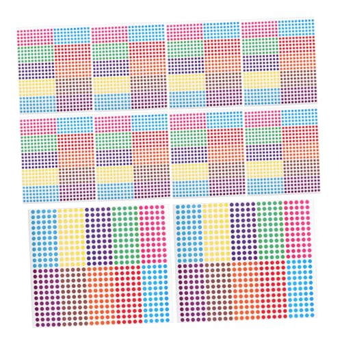 CATIEBYE 10 Blatt Bunte Selbstklebende Punktetiketten mit Runden Farbmarkierungen für Einfache Identifikation Vielseitige Runde Aufkleber für Büro Schule und Bastelarbeiten von CATIEBYE