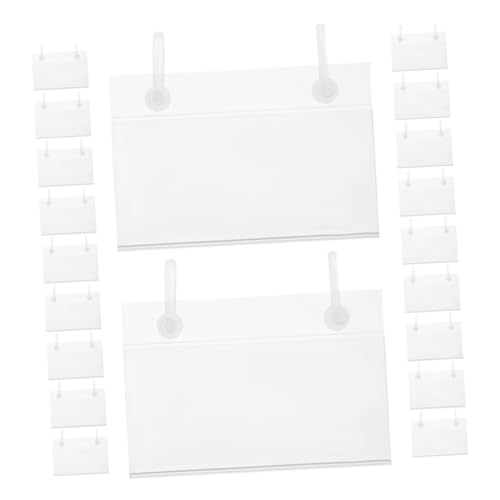 CATIEBYE 20Stücke Transparente Etikettenhalter Clips aus Robust Langlebig für Korbanhänger Drahtregale Preisschilder Supermärkten Küchen Lagerhäusern von CATIEBYE