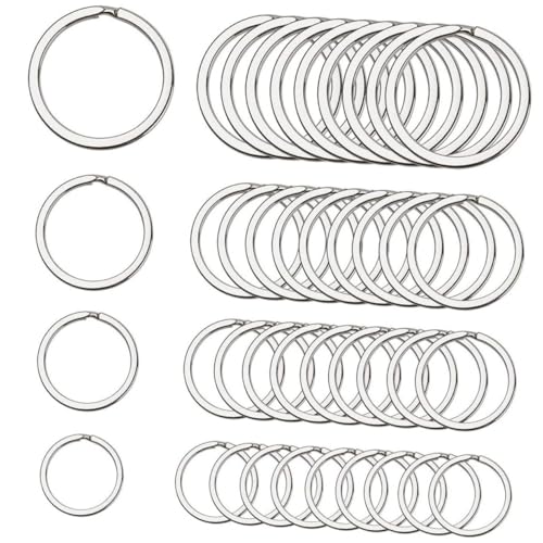 CATIEBYE 40 Stück Teiliges Schlüsselringe Flach Rund Rostfrei Langlebig für Schlüsselanhänger DIY Zubehör für Schlüssel und Taschenhalterungen CATIEBYE 40 Stück Teiliges Schlüsselringe Flach Rund Rostfrei Langlebig für Schlüsselanhänger DIY Zubehör für Schlüssel und Taschenhalterungen von CATIEBYE