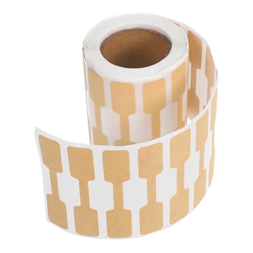 CATIEBYE 500 Stück Preisschild-Aufkleber: Schmuck-Preisschilder, selbstklebend, Schmuck-Reparatur-Etikett für Halsketten, Ohrringe, Identifizierung, rechteckiges Etikett, Khaki von CATIEBYE