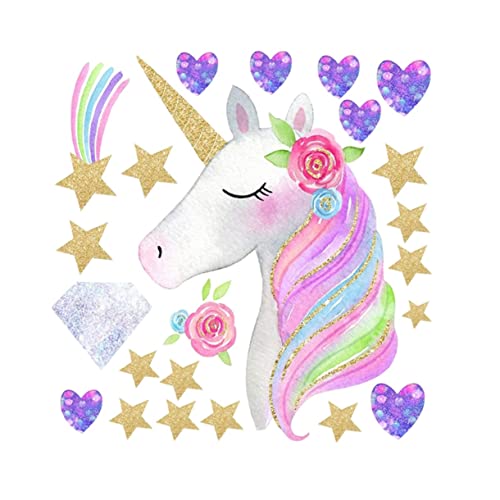 CATIEBYE Cartoon Einhorn Wandsticker Sterne Herz Wanddeko Für Kinderzimmer Abnehmbarer Aufkleber Für Glatte Oberflächen Für Mädchenzimmer Und Wohnzimmer Zufälliges Muster CATIEBYE Cartoon Einhorn Wandsticker Sterne Herz Wanddeko Für Kinderzimmer Abnehmbarer Aufkleber Für Glatte Oberflächen Für Mädchenzimmer Und Wohnzimmer Zufälliges Muster von CATIEBYE