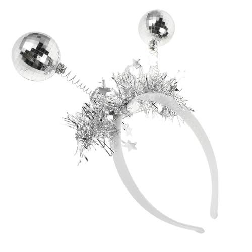 CATIEBYE Glitzernder Disco Kugel Haarreif Alien Look Karneval Cosplay Haaraccessoire für Party Tanz Club Events von CATIEBYE