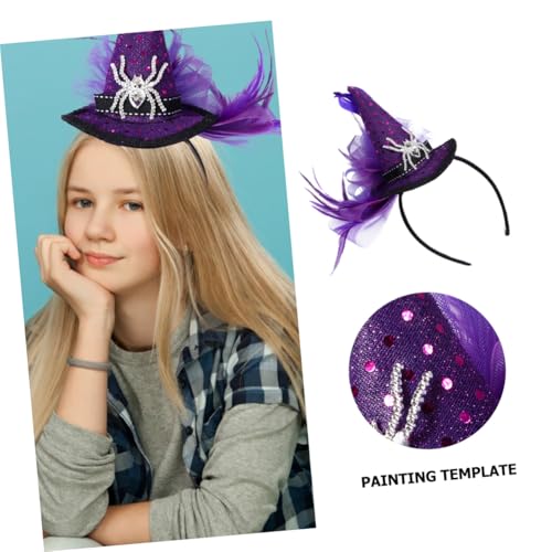 CATIEBYE Stirnband Stirnband Hexe Halloween Dekorationen Für Mini Hut Haarband Stirnbänder Kopfbedeckung Kleinkind Haarbänder Halloween Hut Kunststoff von CATIEBYE