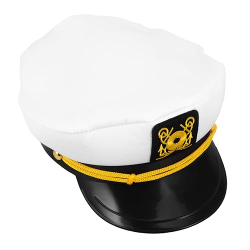 CATIEBYE Verstellbare Weiße Kapitänsmütze mit Besticktem Sonnenschutz für Männer Frauen und Atmungsaktive Matrosenhut für Cosplay Bootsfahrten und Karnevalspartys CATIEBYE Verstellbare Weiße Kapitänsmütze mit Besticktem Sonnenschutz für Männer Frauen und Atmungsaktive Matrosenhut für Cosplay Bootsfahrten und Karnevalspartys von CATIEBYE