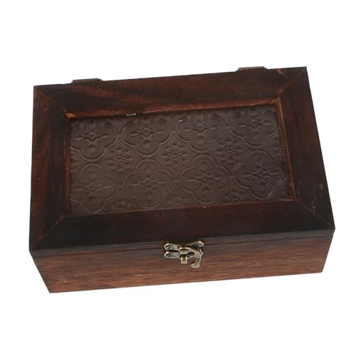 CATIEBYE Vintage Holz Aufbewahrungsbox mit Glasdeckel Dekorative Schmuckschatulle im Begonienblütenmuster Multifunktionale für Trockenfrüchte Dokumente Stilvolle CATIEBYE Vintage Holz Aufbewahrungsbox mit Glasdeckel Dekorative Schmuckschatulle im Begonienblütenmuster Multifunktionale für Trockenfrüchte Dokumente Stilvolle von CATIEBYE