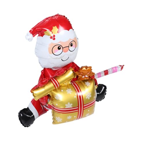 CATIEBYE Weihnachtsmann Ballon Ballon Dekoration Schnee Für Erwachsene Fröhliche Zahl Weihnachtsdekoration Party Cartoon Selbstklebender Deko Goldene Aluminiumfolie von CATIEBYE