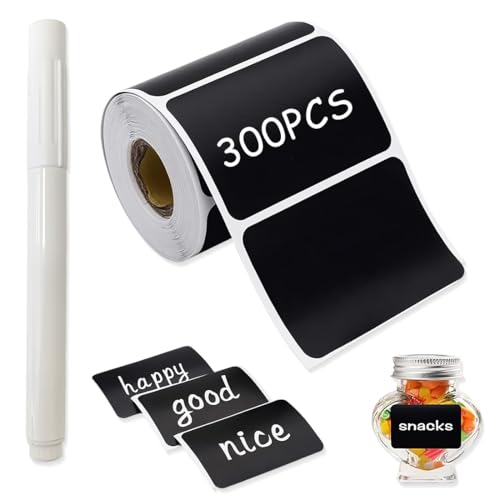 300 Pcs Etiketten Selbstklebend, Aufkleber zum Beschriften, Klebeetiketten zum Beschriften, wasserdichte Etiketten selbstklebend mit Stift, für Gewürzgläser, Marmelade usw, 5.5x3.5cm (Rechteckig) von CATOR
