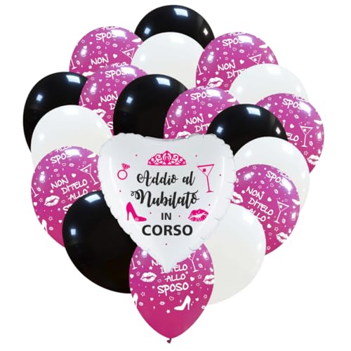 Cattex Luftballons für Junggesellinnenabschied, 19-teiliges Set, Rosa/Weiß/Schwarz, inklusive Folienballon 46 cm Cattex Luftballons für Junggesellinnenabschied, 19-teiliges Set, Rosa/Weiß/Schwarz, inklusive Folienballon 46 cm von CATTEX