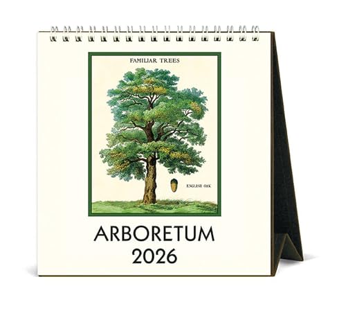 Cavallini 2026 Arboretum Tischkalender, Staffelei, 15,2 x 16,5 cm, 12 Monate pro Monat, Stehtischkalender, ideal für Baumliebhaber, klein und niedlich von CAVANILLI & CO.