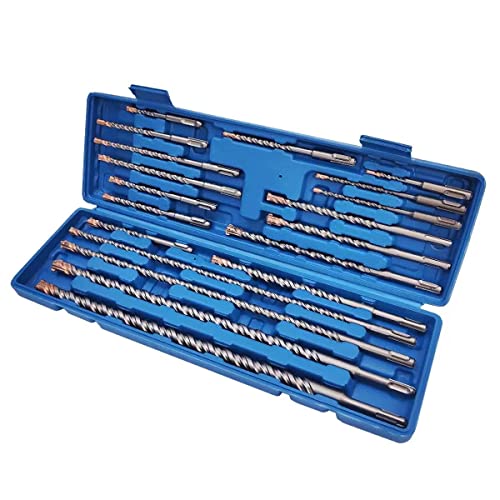 CAVATINY 20tlg SDS Plus Bohrer Set - SDS Hammerbohrer für beton, ziegel, zement, stein mit 4 Schneiden - SDS Plus-Schaft passend für Bohrhammer von CAVATINY