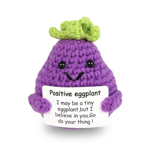 CAVERZ Glücks-Aubergine 'Pocket Hug' - Handgemachter Motivationsbringer mit 'Ich Glaub an Dich'-Karte | Süßes Geschenk für Prüfungen, Jobstart & Gute Laune CAVERZ Glücks-Aubergine 'Pocket Hug' - Handgemachter Motivationsbringer mit 'Ich Glaub an Dich'-Karte | Süßes Geschenk für Prüfungen, Jobstart & Gute Laune von CAVERZ