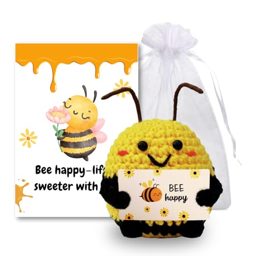 CAVERZ Pocket Hug Biene - Handgemachte Glücksbiene mit Motivationskarte | Süßer Glücksbringer für Geburtstag, Prüfung & Gute Besserung | Bee Happy Geschenk für Familie und Freunde CAVERZ Pocket Hug Biene - Handgemachte Glücksbiene mit Motivationskarte | Süßer Glücksbringer für Geburtstag, Prüfung & Gute Besserung | Bee Happy Geschenk für Familie und Freunde von CAVERZ