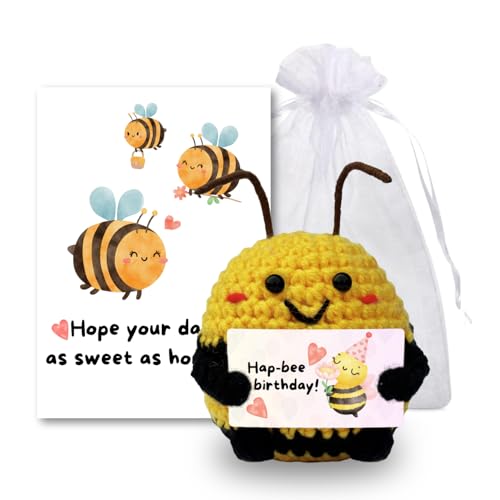 CAVERZ Pocket Hug Biene - Handgemachte Glücksbiene mit Motivationskarte | Süßer Glücksbringer für Geburtstag, Prüfung & Gute Besserung | Bee Happy Geschenk für Familie und Freunde CAVERZ Pocket Hug Biene - Handgemachte Glücksbiene mit Motivationskarte | Süßer Glücksbringer für Geburtstag, Prüfung & Gute Besserung | Bee Happy Geschenk für Familie und Freunde von CAVERZ