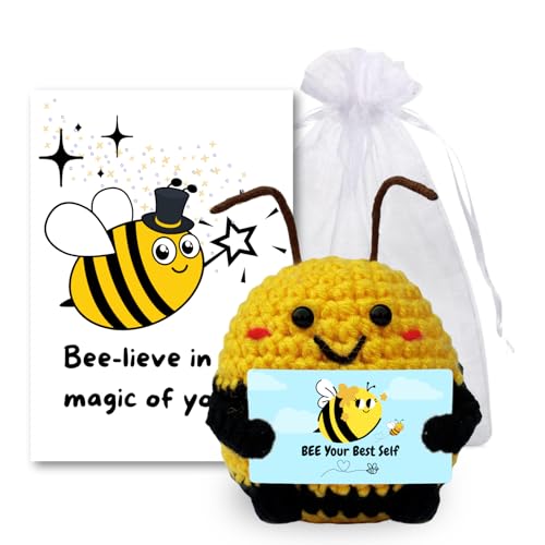 CAVERZ Pocket Hug Biene - Handgemachte Glücksbiene mit Motivationskarte | Süßer Glücksbringer für Geburtstag, Prüfung & Gute Besserung | Bee Happy Geschenk für Familie und Freunde CAVERZ Pocket Hug Biene - Handgemachte Glücksbiene mit Motivationskarte | Süßer Glücksbringer für Geburtstag, Prüfung & Gute Besserung | Bee Happy Geschenk für Familie und Freunde von CAVERZ