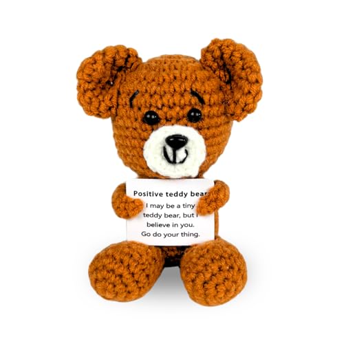 CAVERZ Pocket Hug Motivations-Bär | Handgehäkelter Glücksbringer| Tiny Teddy Mutmacher für Prüfungen, Beruf & Selbstvertrauen | Strick-Bär Puppe für Erwachsene & Kinder CAVERZ Pocket Hug Motivations-Bär | Handgehäkelter Glücksbringer| Tiny Teddy Mutmacher für Prüfungen, Beruf & Selbstvertrauen | Strick-Bär Puppe für Erwachsene & Kinder von CAVERZ