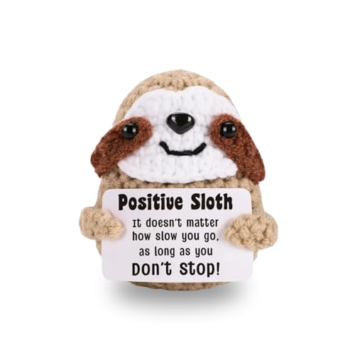 CAVERZ Positives Faultier Geschenk, Handgehäkeltes Kuscheltier mit Motivationskarte | Emotional Support Tier für Stressabbau & Mental Health | Pocket Hug Faultier für Selbstliebe & Geduld CAVERZ Positives Faultier Geschenk, Handgehäkeltes Kuscheltier mit Motivationskarte | Emotional Support Tier für Stressabbau & Mental Health | Pocket Hug Faultier für Selbstliebe & Geduld von CAVERZ