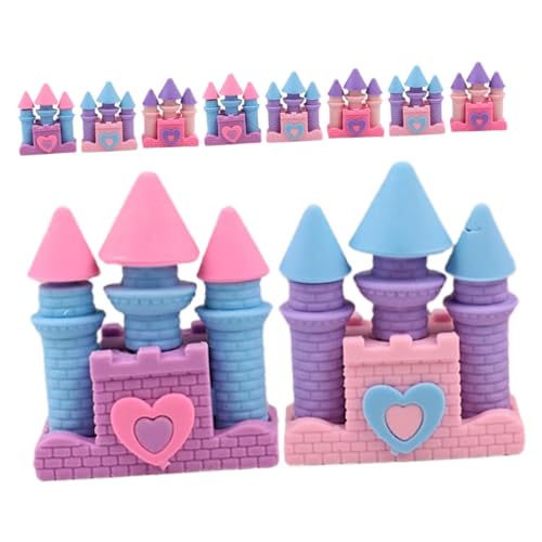 10St Schloss-Radiergummi Spaß Gummiradiergummis Malradierer Niedlicher Radiergummi entzückende Radiergummis kreative Radiergummis Neuartige Kawaii-Radiergummis Radiergummis Masse CAXUSD von CAXUSD