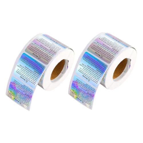 2Rollen Holographische Warnetiketten für Wasserdichte Diy Wachsmelt Aufkleber Rechteckige Sicherheitssticker für Kerzengläser und Dosen 2Rollen Holographische Warnetiketten für Wasserdichte Diy Wachsmelt Aufkleber Rechteckige Sicherheitssticker für Kerzengläser und Dosen von CAXUSD